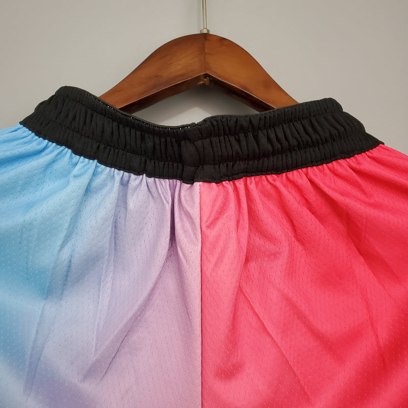 Shorts do Miami Heat versão azul e rosa