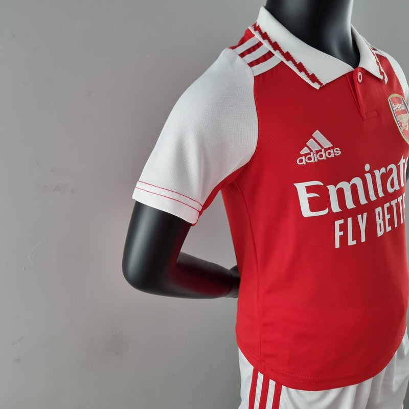 Camisa + short kids do Arsenal 22/23 1º uniforme - Boleragi Store