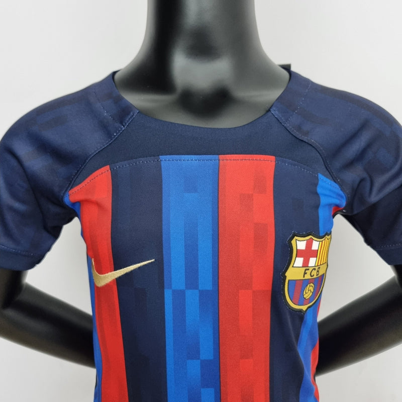 Camisa + short kids do Barcelona 22/23 1º uniforme - Boleragi Store