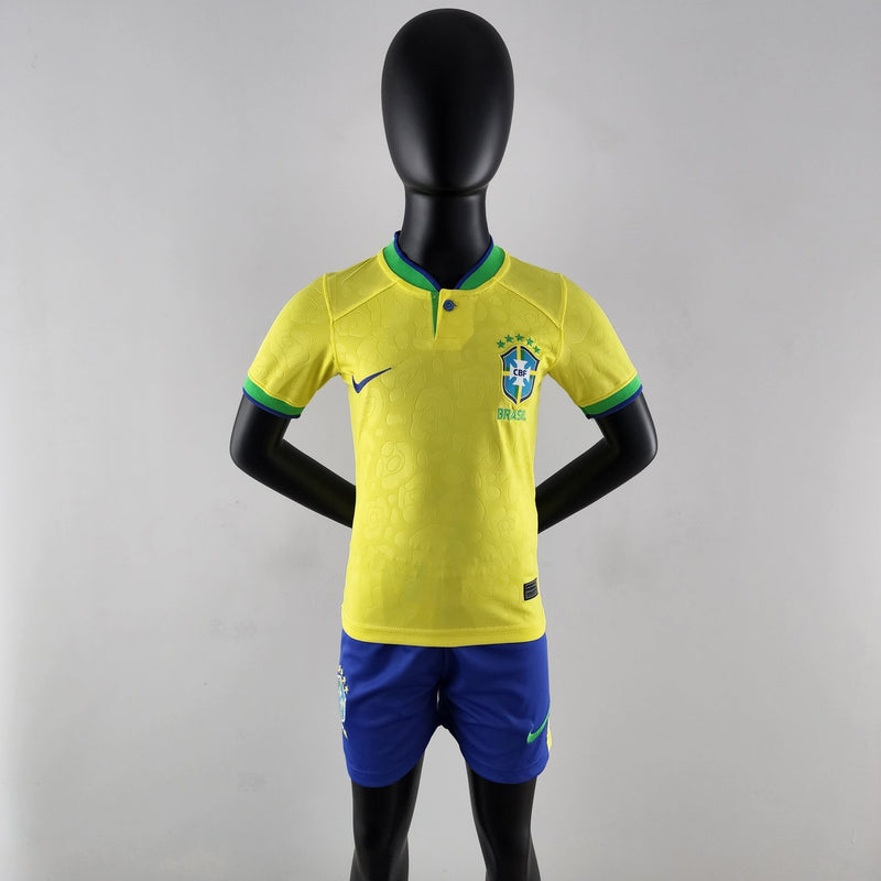 Camisa + short kids do Brasil 2022 1º uniforme - Boleragi Store
