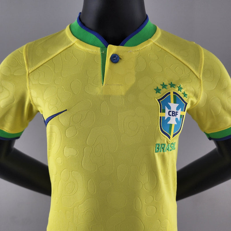 Camisa + short kids do Brasil 2022 1º uniforme - Boleragi Store