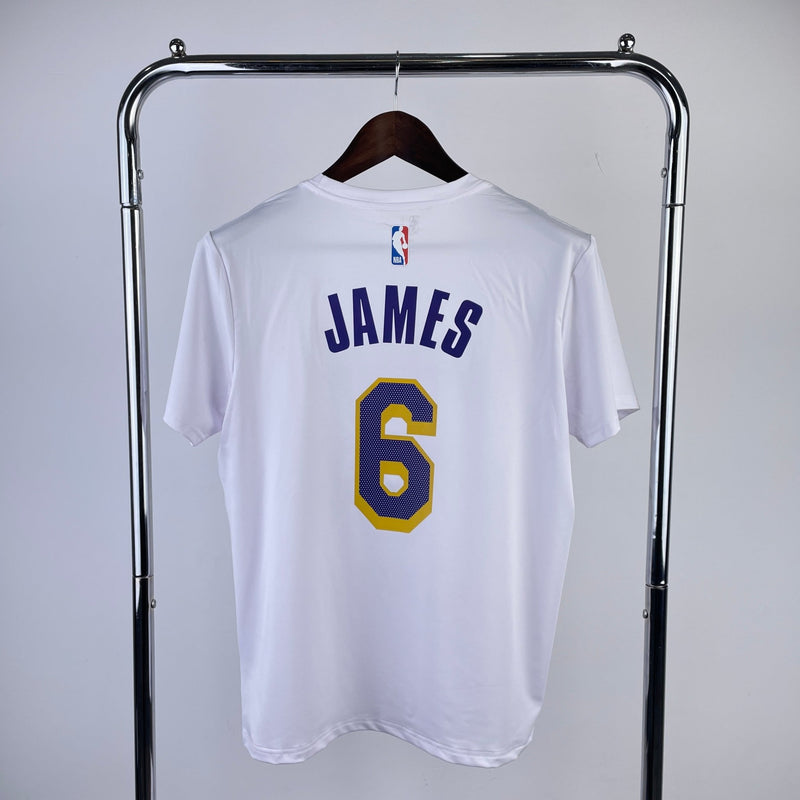 Camiseta Lakers branca - James x 6
