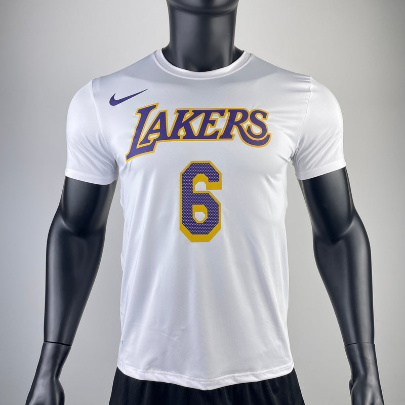 Camiseta Lakers branca - James x 6