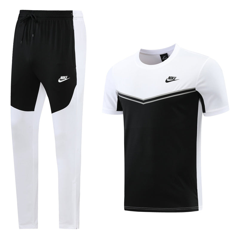 Conjunto camisa + calça casual branco e preto - Boleragi Store