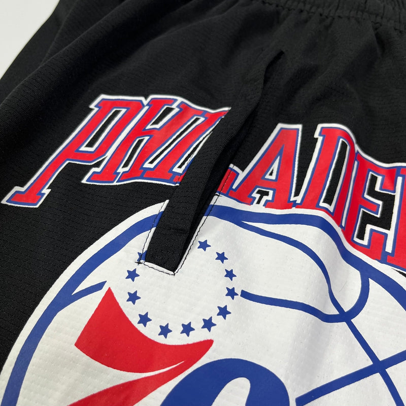 Shorts casual do Philadelphia 76ers preto - Boleragi Store