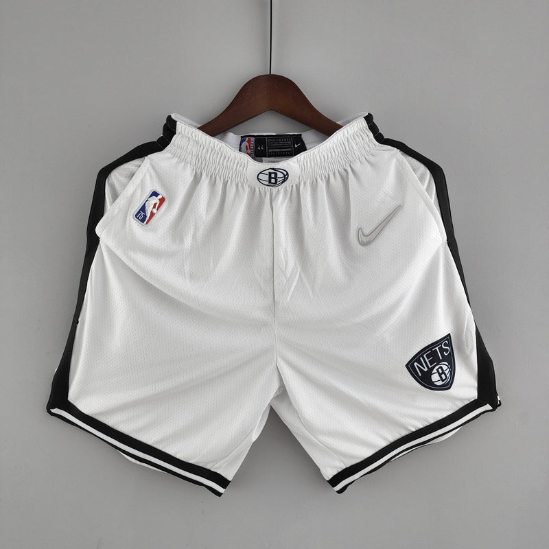 Shorts do Brooklyn Nets versão branca "75 aniversário" - Boleragi Store