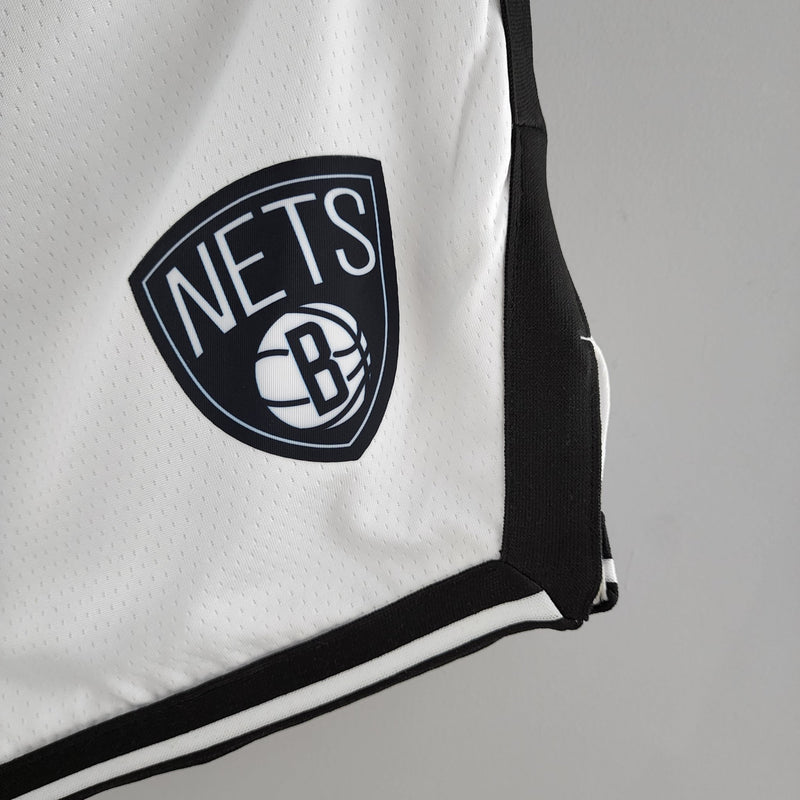 Shorts do Brooklyn Nets versão branca "75 aniversário" - Boleragi Store