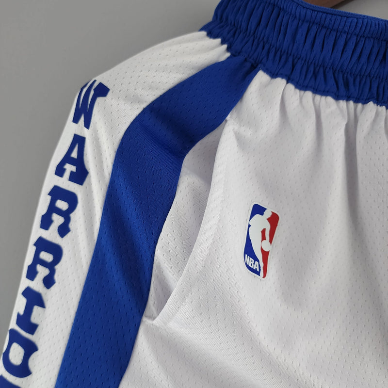 Shorts do Golden State Warriors versão branca e azul - Boleragi Store